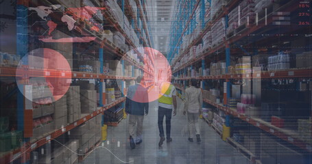 Poster - Image of data processing over diverse workers in warehouse