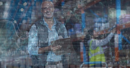 Poster - Image of data processing over diverse workers in warehouse