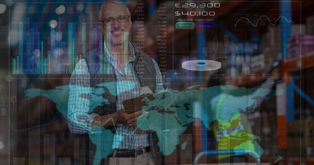 Poster - Image of data processing over diverse workers in warehouse