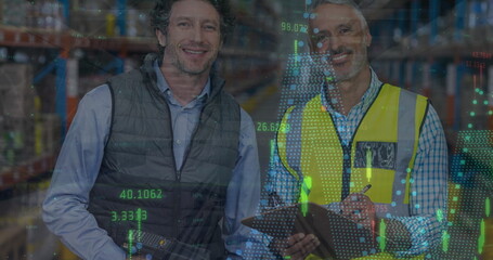 Poster - Image of data processing over diverse workers in warehouse