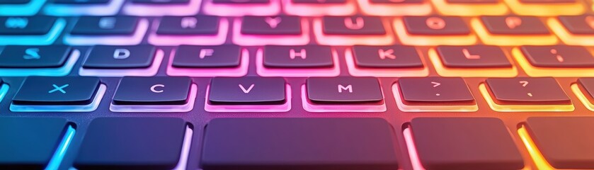 Poster - Vibrant Multi-Colored Keyboard Close-Up for Technology and Creative Design Inspiration