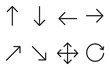 © Roberto - Direction arrows silhouette icons set – simple navigation and pointer symbols