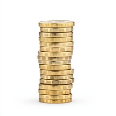 Poster - Stacked Gold Coins Displaying Wealth and Prosperity in a Minimalist Arrangement for Financial Concepts