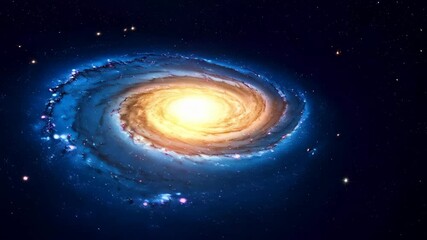 Wall Mural - spectacular spiral galaxy with vibrant blues, gold and orange hues, in the vast expanse of outer spa