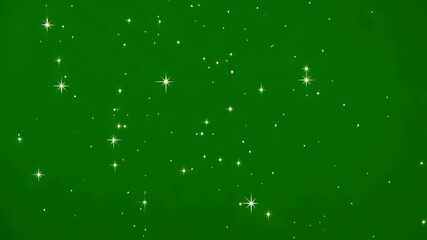 Wall Mural - sparkling white stars twinkle against a vibrant deep green background creating a festive celestial e