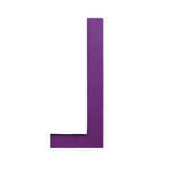 Poster - Purple letter j graphic design element for typography and alphabet learning resources and creative projects