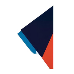 Poster - Abstract triangle logo design with blue navy and orange colors modern geometric shape vector illustration