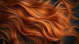 Lush, wavy red hair with highlights and shadows