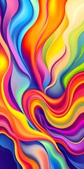 Fototapete - Dynamic Abstract Design With Vibrant Colors. Fresh, Modern Illustration Featuring Flowing Shapes And Bright Hues Creates A Lively Feel. A Great Visual Element For Various Creative Projects. This