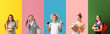 © Pixel-Shot - Collage of teenagers on color background