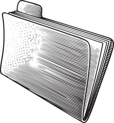Poster - black folder rests on a surface showcasing its layered .