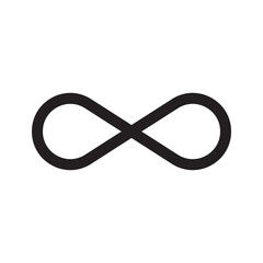 Poster - Infinity symbol icon. Endless black shape. Minimal curved loop. Vector timeless element.
