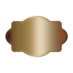 Poster - Classic bronze emblem. Curved vintage shape. Gradient vector frame. Brown metallic badge.