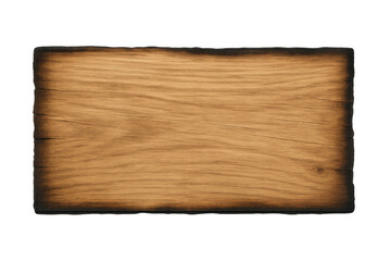 Aufkleber - Wooden textured sign with burned edges isolated on transparent background, ideal for adding custom messages and designs