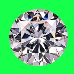 Wall Mural - Sparkling round diamond brilliance animation, transparent 4K video, green screen