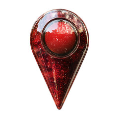 Fototapete - Shiny red location pin gps navigation marker symbol icon concept isolated on white background