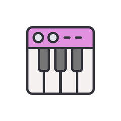 Poster - Stylized Illustration Of A Small Electronic Keyboard On Transparent Layer