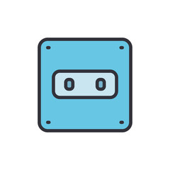 Poster - Simplified Electric Wall Socket Illustration With A Transparent Backdrop