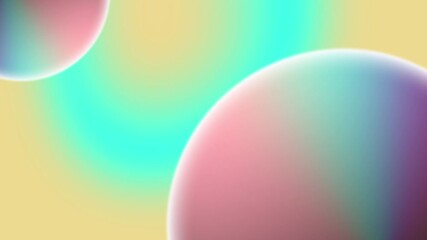 Poster - 3D Render of Two Opposite Color Spheres with Gradient Pastel Liquid Background in Seamless Looping Motion Design for Abstract Geometric Wallpaper and 4K Colorful Animated Visual Art Display