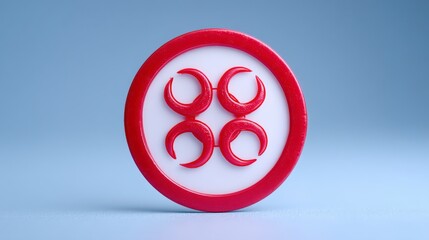 Poster - Red Circular Symbol Graphic Design Element  Abstract Icon  Modern Badge