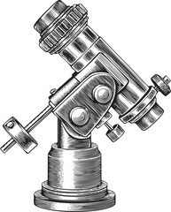 Wall Mural - vintage telescope stands on a sturdy base ready for observation.