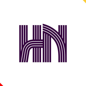 Parallel line monogram initial logo, combination of letter H and N. Best for name abbreviation.