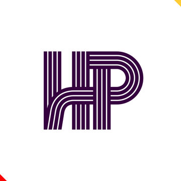 Parallel line monogram initial logo, combination of letter H and P. Best for name abbreviation.