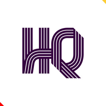 Parallel line monogram initial logo, combination of letter H and Q. Best for name abbreviation.