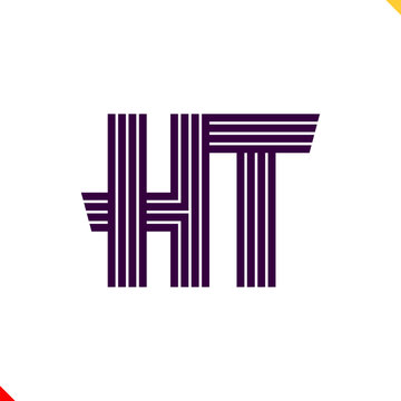 Parallel line monogram initial logo, combination of letter H and T. Best for name abbreviation.