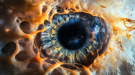 Wall Mural - Cosmic Eye: A Fusion of Space and Organic Structures