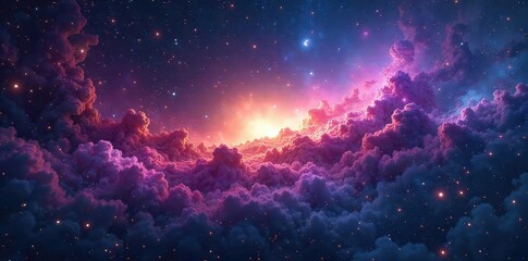 Wall Mural - vast, swirling nebulae paint a cosmic masterpiece across the infinite expanse of the universe distan