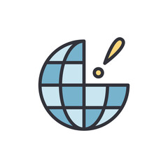 Poster - Stylized Globe With Exclamation Mark Symbolizing Global Issues Alert