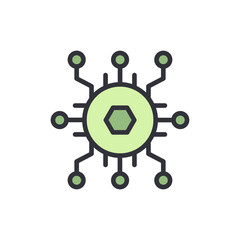 Poster - Isolated Central Processing Unit Icon Design Concept On Transparent