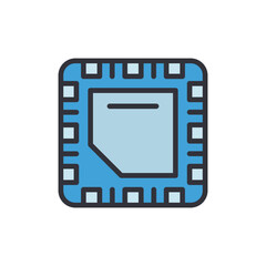 Poster - Illustration Of Microchip With Square Pattern On Transparent Background