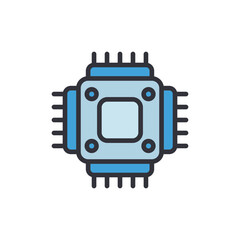 Poster - Modern Computer Chip Design With Electrical Components Representation