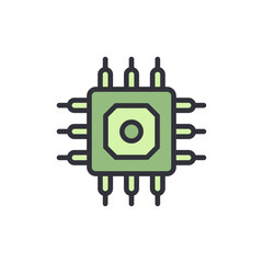 Poster - Illustration Of A Central Processing Unit On A Transparent Backdrop