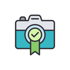 Poster - Certified Photography Skill Depicted Through Check Mark Camera Icon