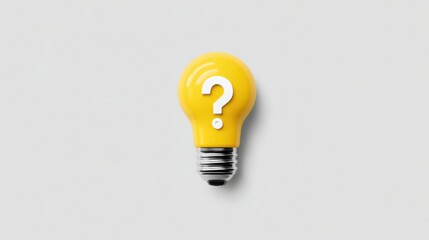 Poster - Light bulb with question mark symbolizing inquiry and exploration of ideas in a creative and thoughtful manner