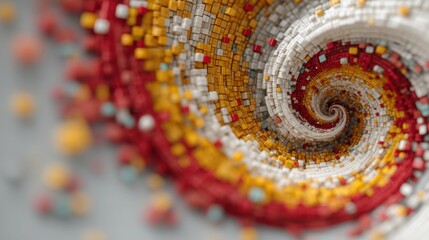 Poster - Fascinating spiral shaped object highlighting fibonacci spiral design in an elegant and intricate arrangement of layers