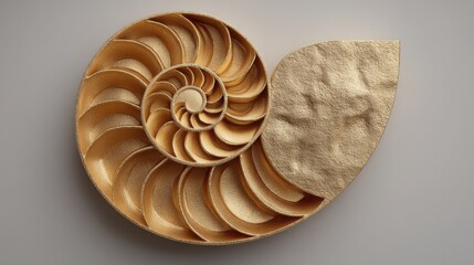 Poster - A beautiful nautilus representing the golden ratio in an abstract conceptual price arc design