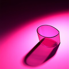 Poster - Minimalist Abstract Pink Glassware Casting Shadow on a Pink Gradient Surface