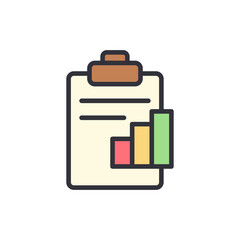 Poster - Trendy Icon Illustrating Positive Business Growth On A Clipboard