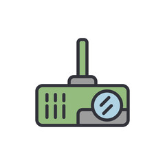 Poster - Stylized Projector Icon Displaying Technological Presentation Equipment