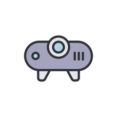 Poster - Modern Projector Icon For Business Presentation Or Home Entertainment