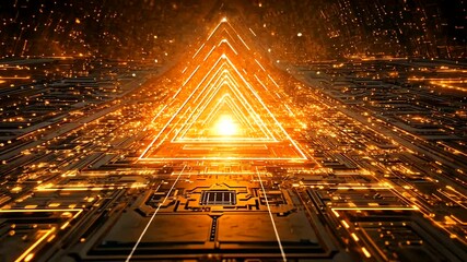 Wall Mural - Glowing Pyramid in a Digital Universe Concept