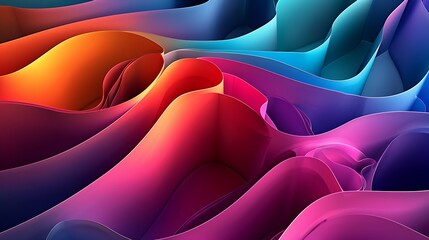 Poster - abstract background with colorful gradient waves and smooth texture