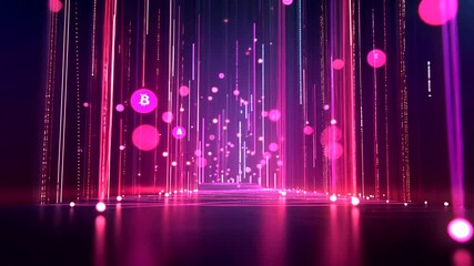 Wall Mural - Vibrant Digital Cryptocurrency Environment Glow