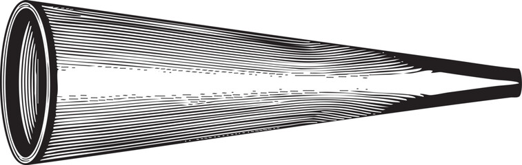 Wall Mural - black and white depicts a telescope pointed upwards.