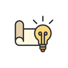 Poster - Creative Icon Depicting Ideas And Innovation With Glowing Lightbulb
