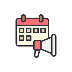 Poster - Promotional Calendar With Megaphone Icon For Important Date Reminders